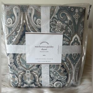 Pottery Barn Mackenna Paisley Duvet in Blue and Gray (NEW)